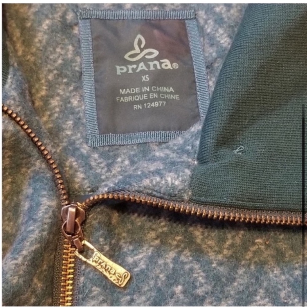 Prana Lily Wool Deep Teal Chevron wool blend coat extra small XS - Picture 5 of 9